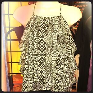 Backless boho ruffle tank